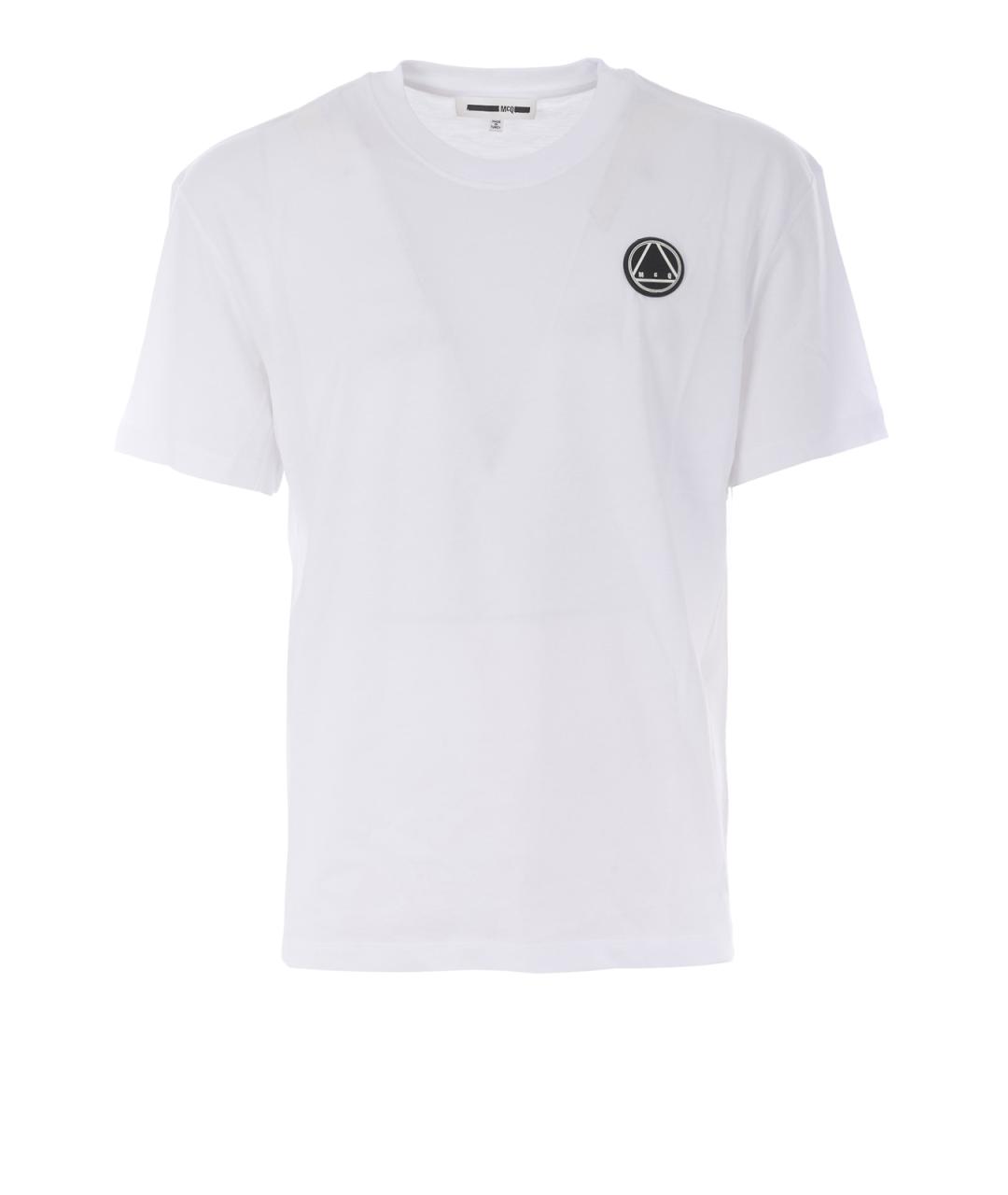 MCQ ALEXANDER MCQUEEN Белая хлопковая футболка, фото 1