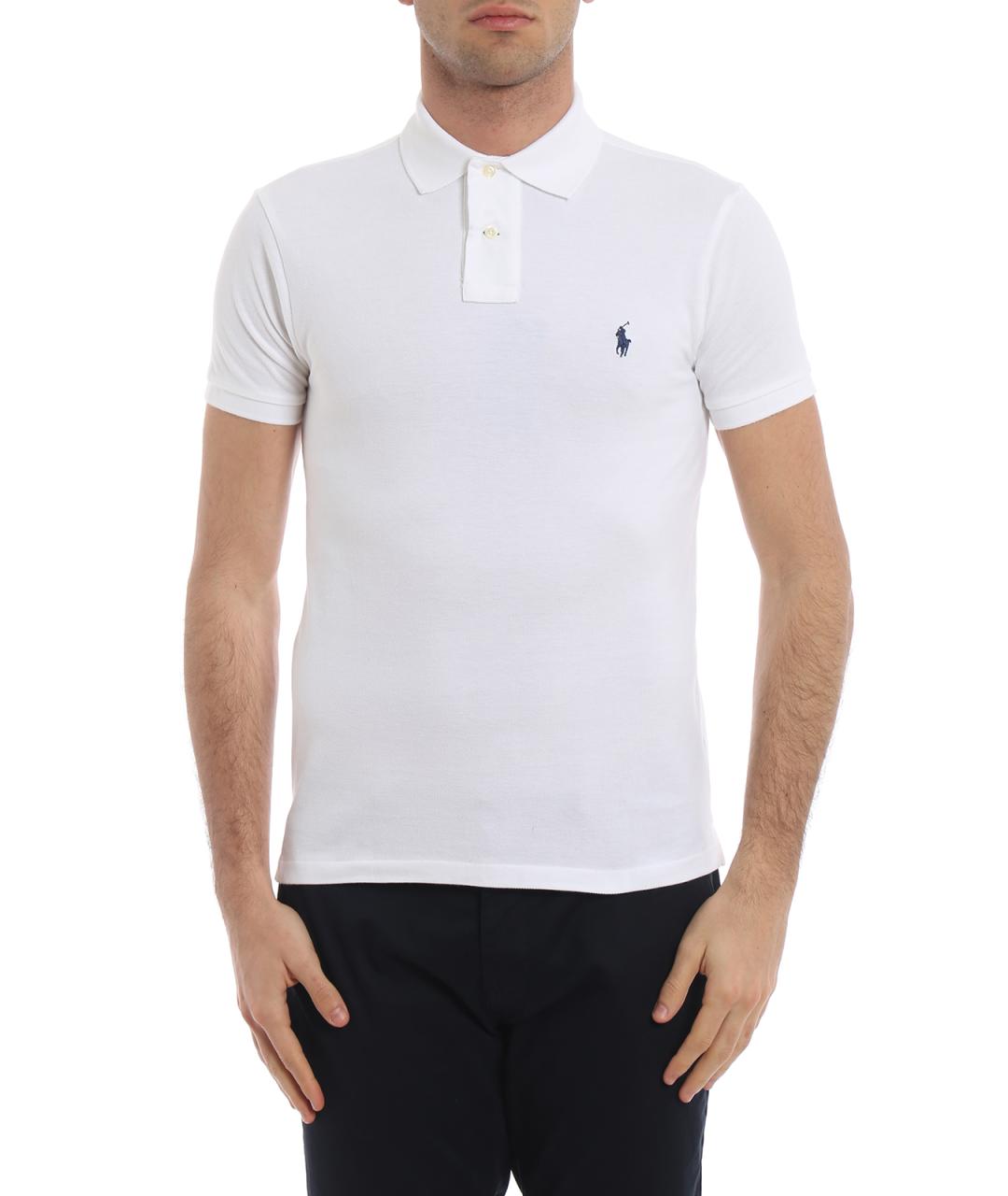 POLO RALPH LAUREN Белое хлопковое поло с коротким рукавом, фото 3