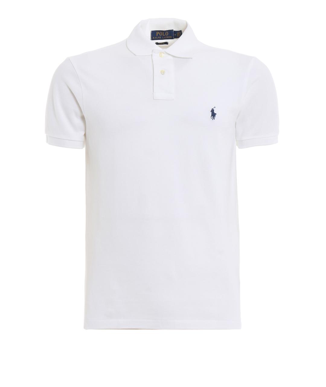 POLO RALPH LAUREN Белое хлопковое поло с коротким рукавом, фото 1