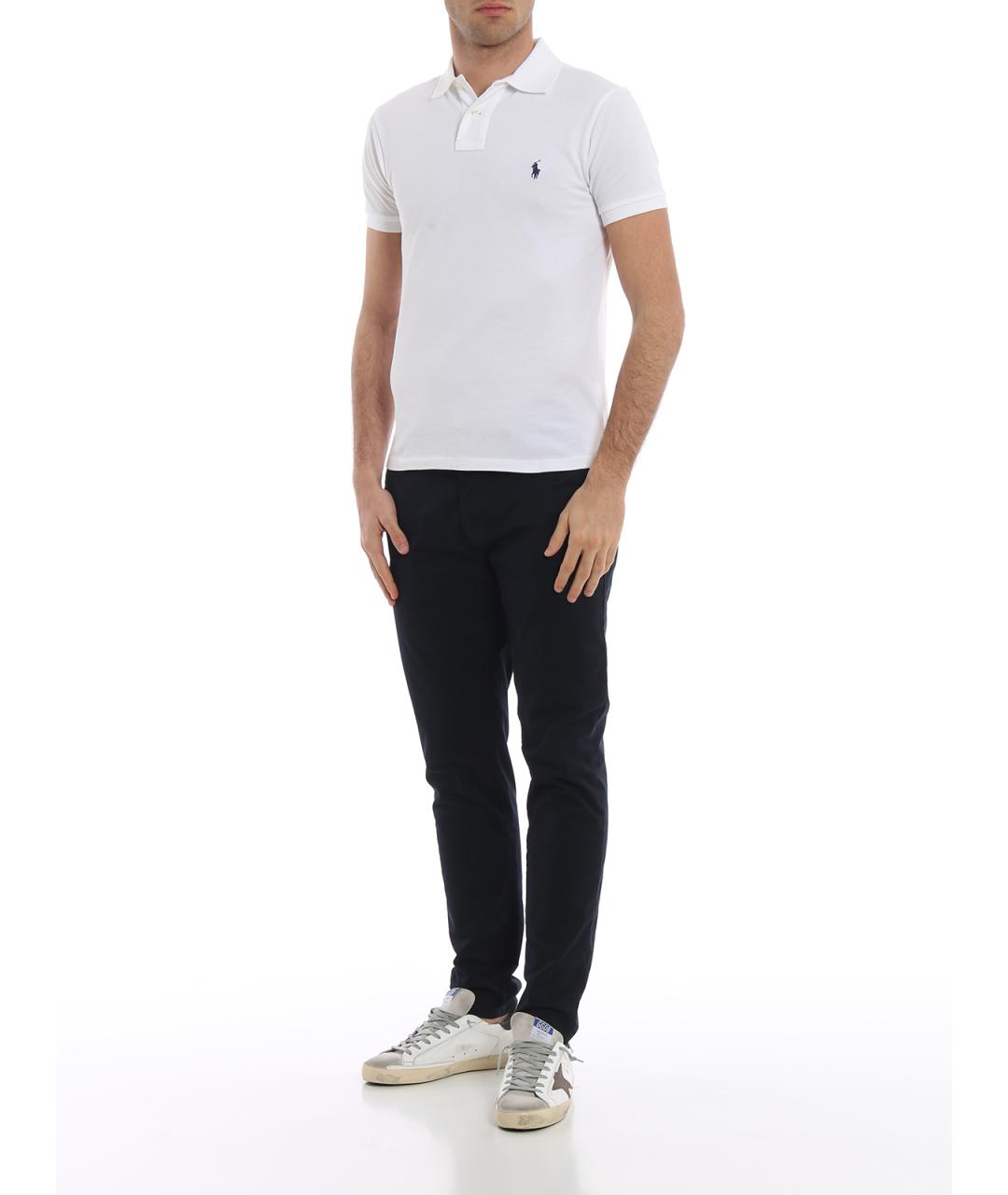 POLO RALPH LAUREN Белое хлопковое поло с коротким рукавом, фото 2