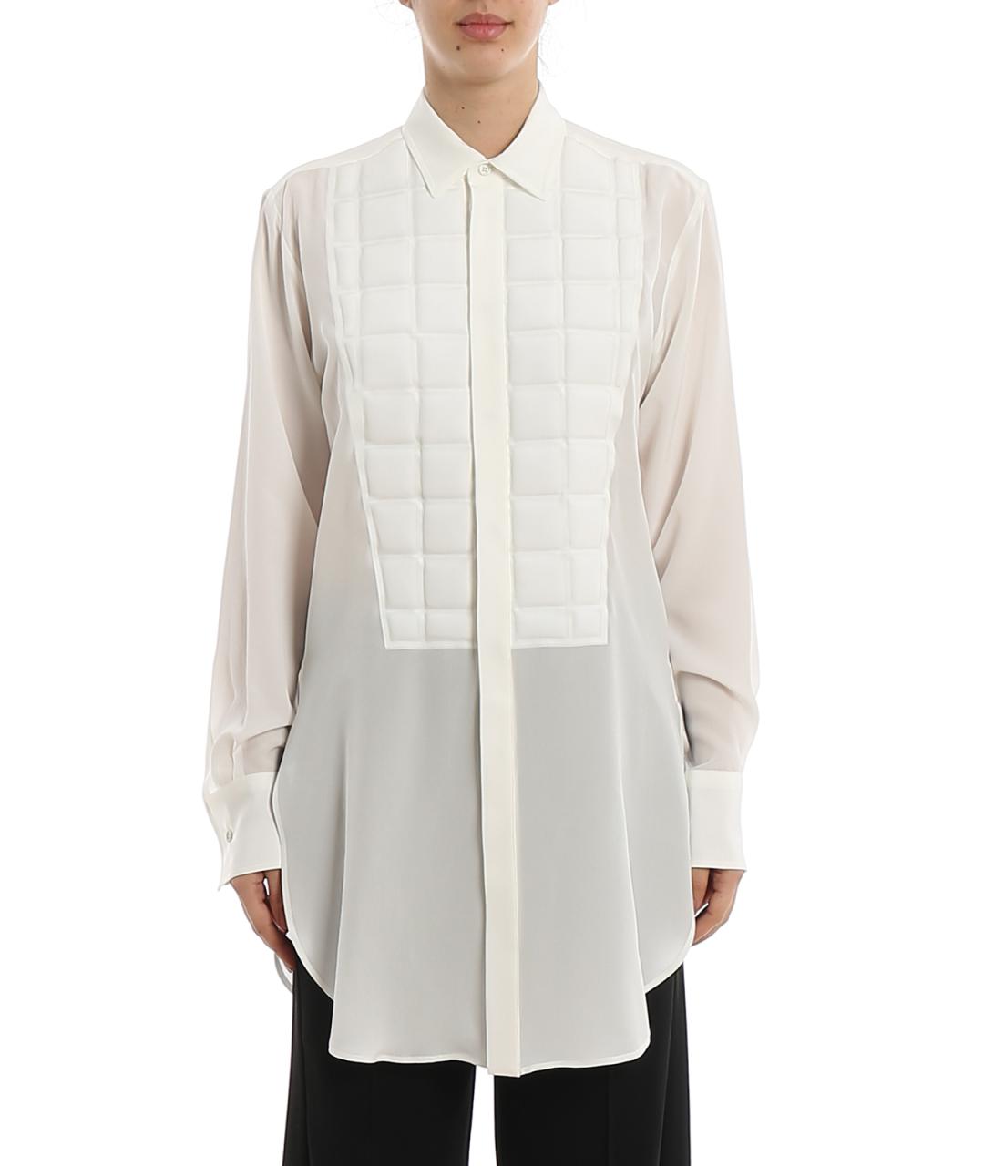 BOTTEGA VENETA Белая шелковая рубашка, фото 3