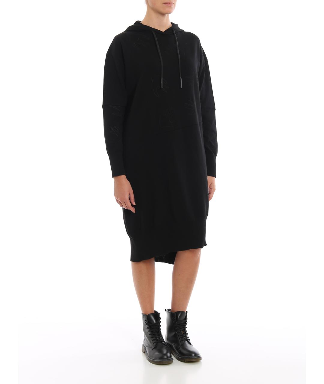 MCQ ALEXANDER MCQUEEN Черное хлопковое повседневное платье, фото 2