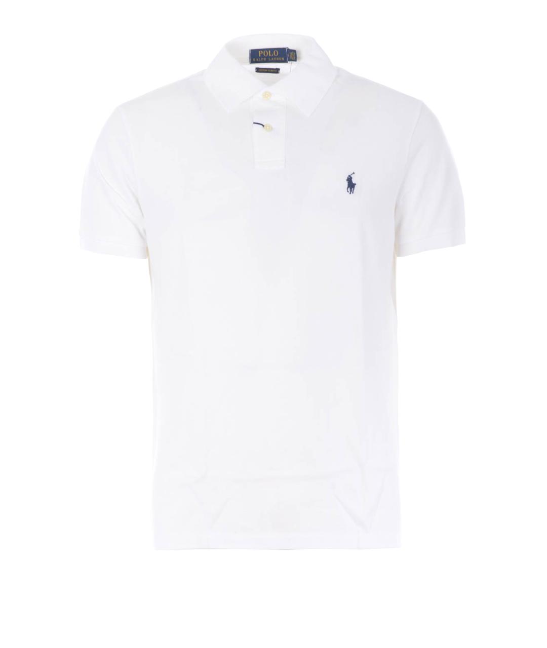 POLO RALPH LAUREN Белое хлопковое поло с коротким рукавом, фото 1