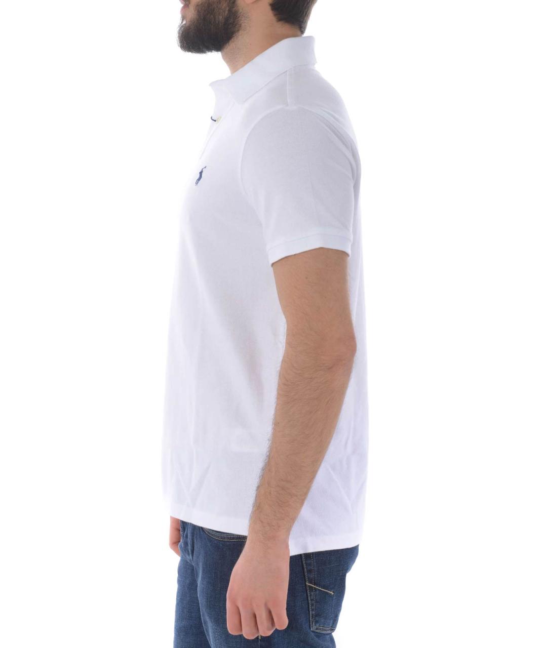 POLO RALPH LAUREN Белое хлопковое поло с коротким рукавом, фото 3
