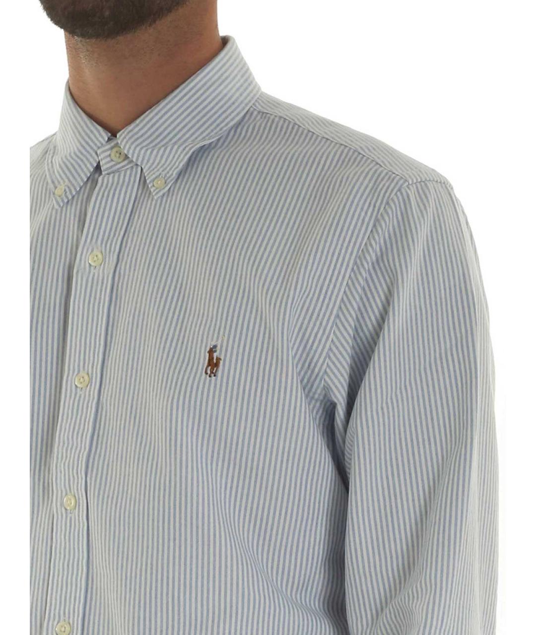 POLO RALPH LAUREN Голубая хлопковая классическая рубашка, фото 5