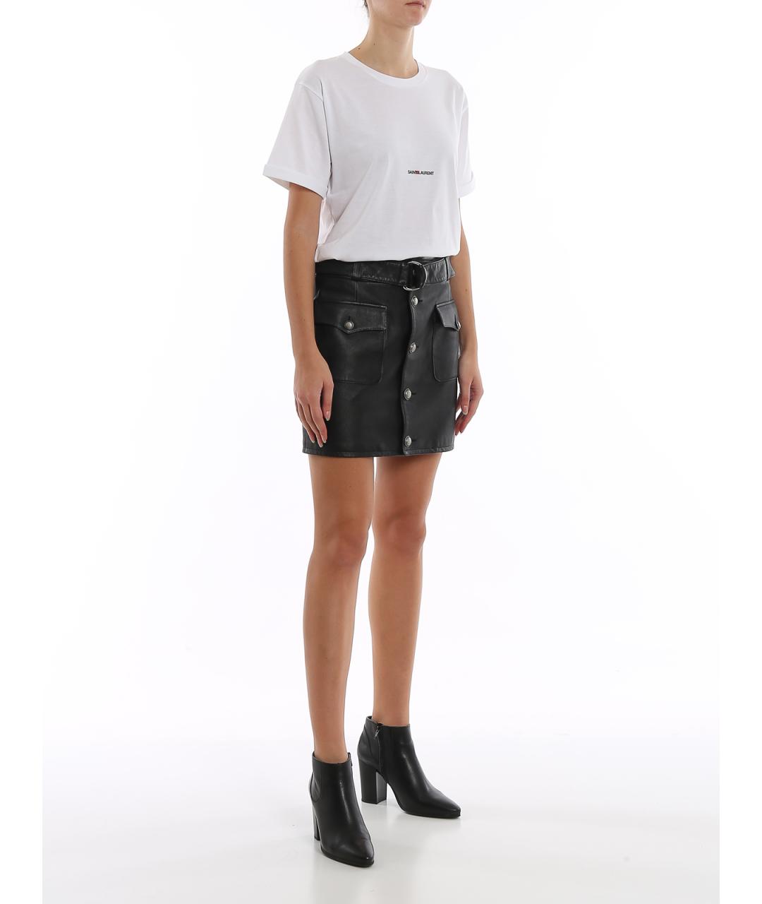 SAINT LAURENT Белая хлопковая футболка, фото 2