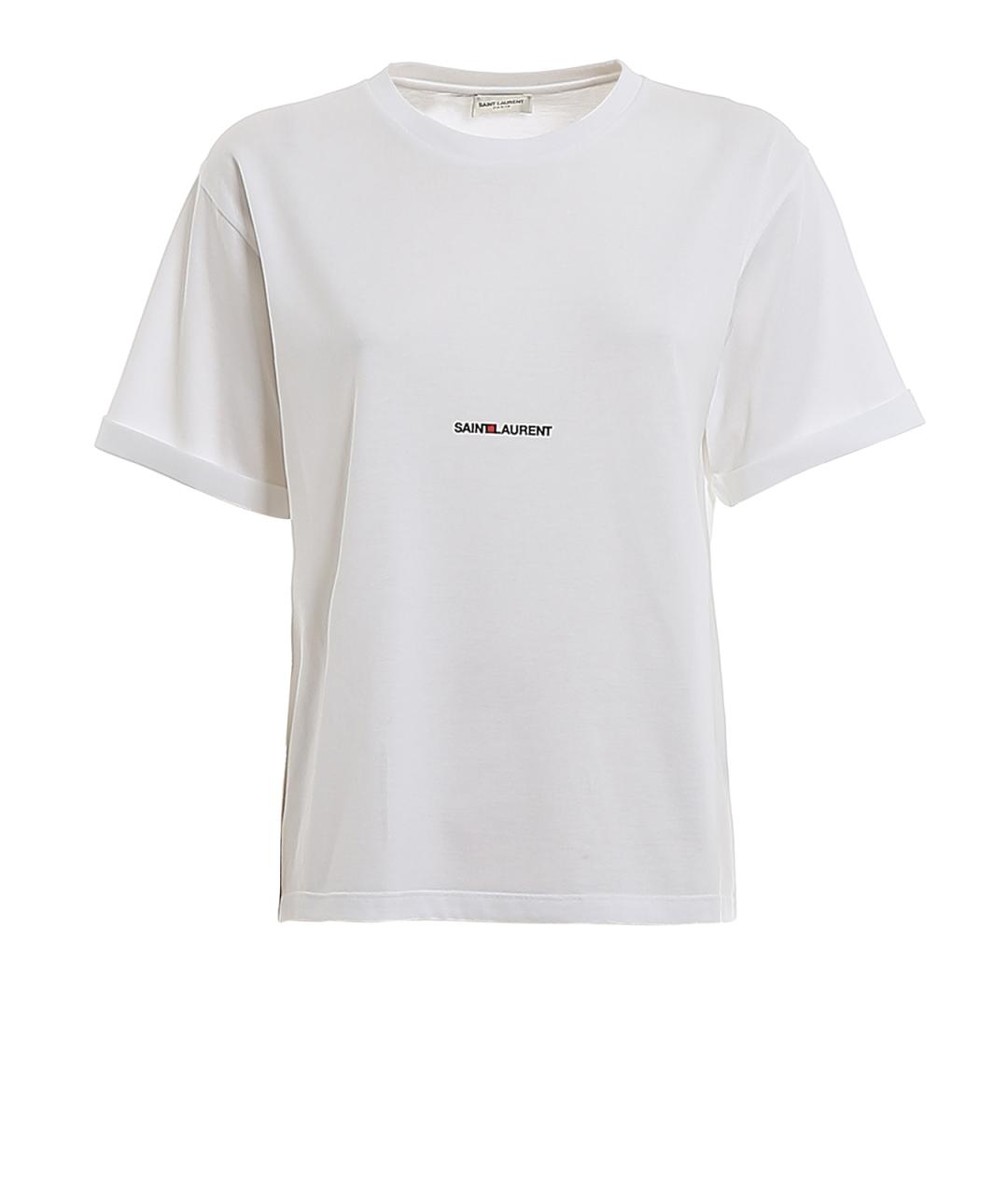 SAINT LAURENT Белая хлопковая футболка, фото 6