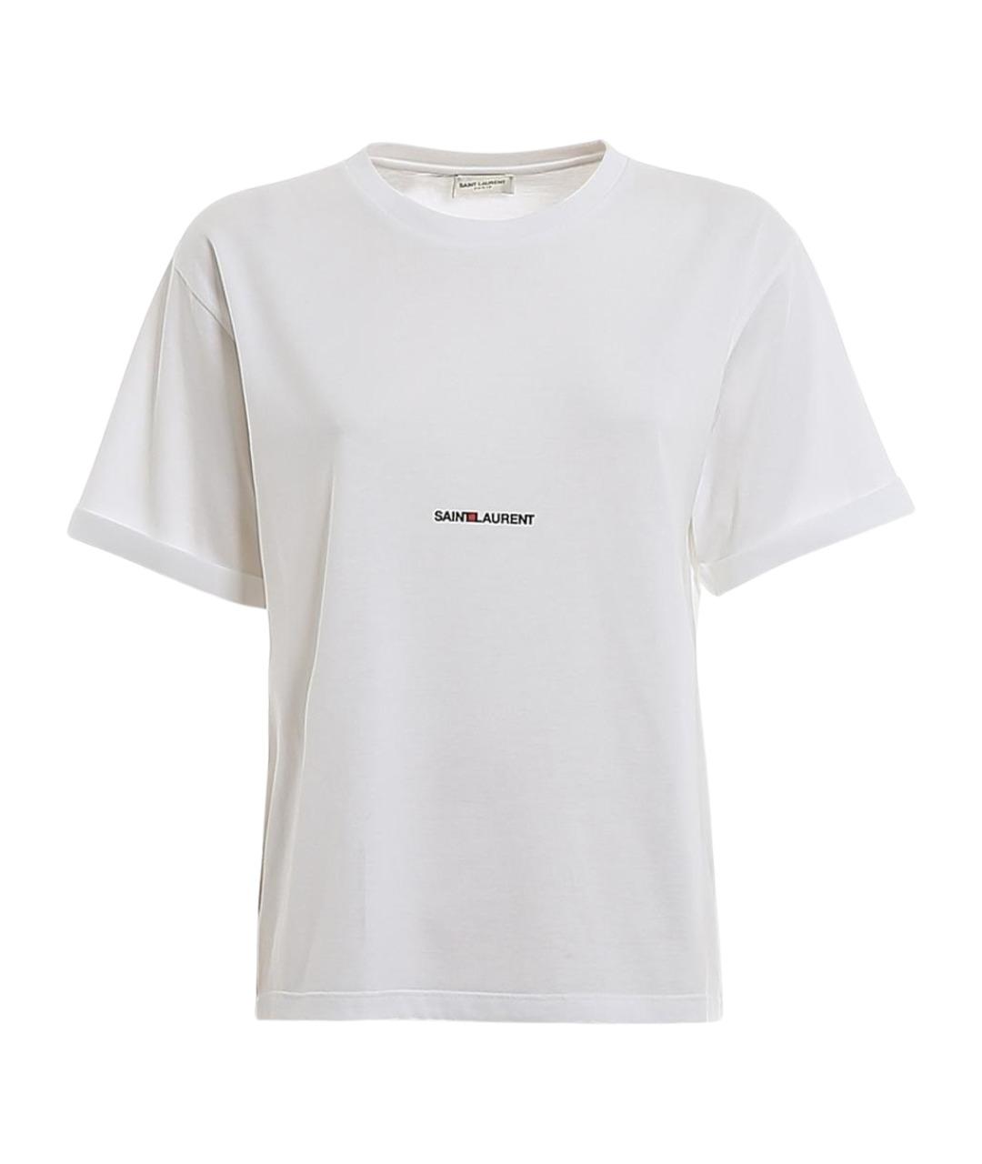 SAINT LAURENT Белая хлопковая футболка, фото 1