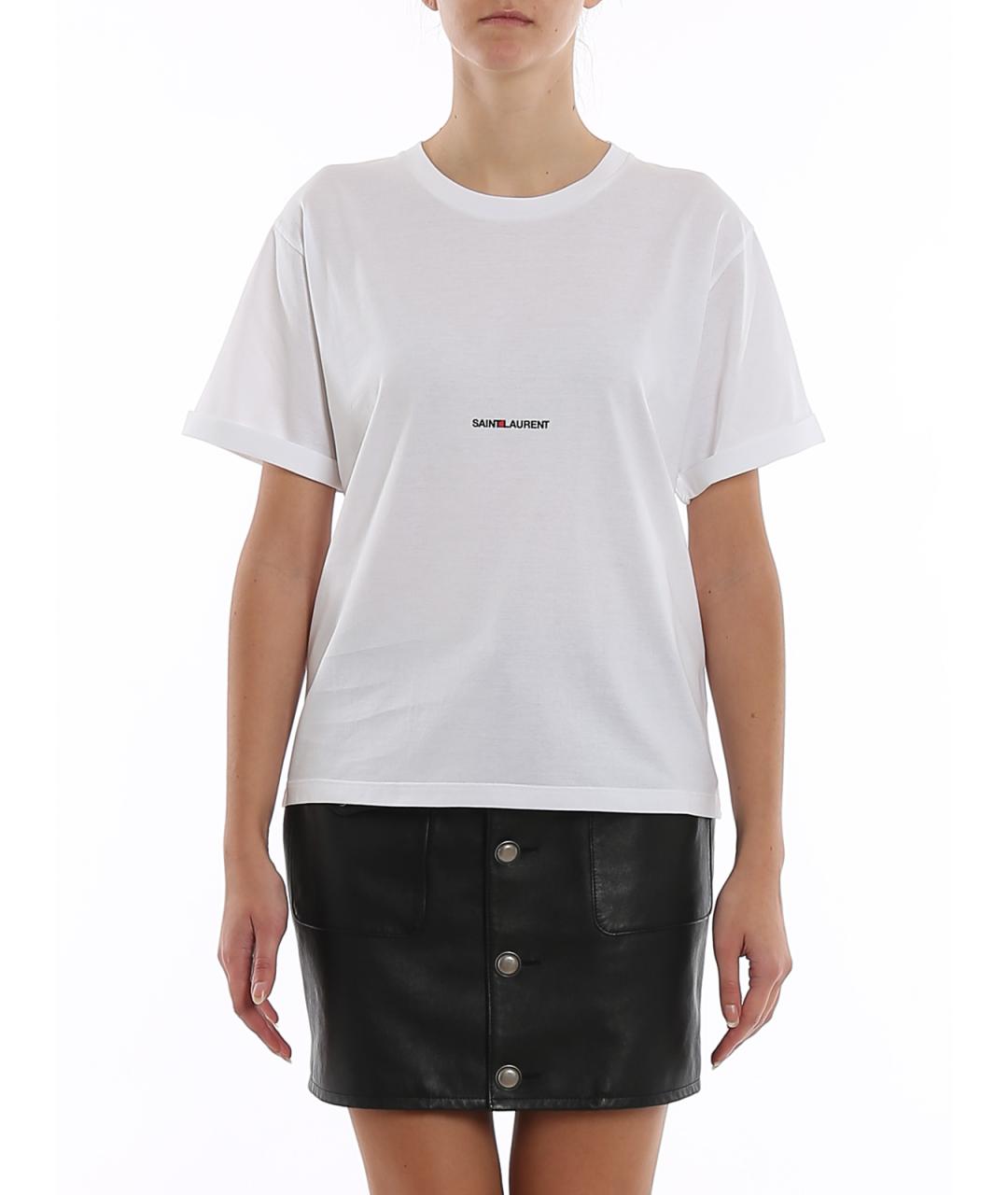 SAINT LAURENT Белая хлопковая футболка, фото 3