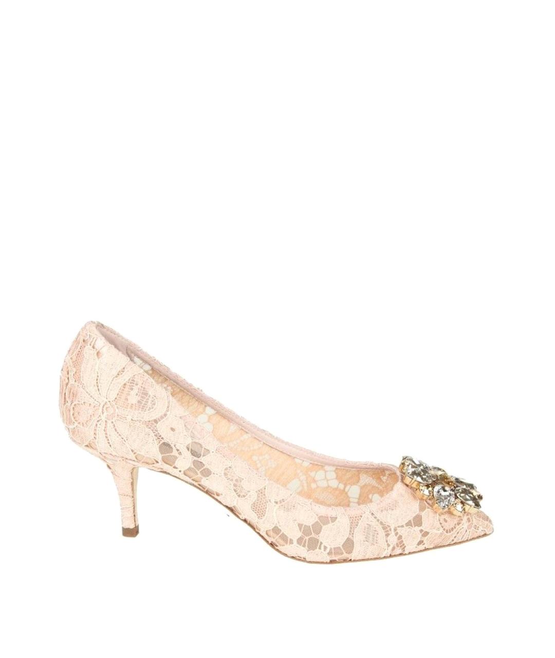 DOLCE&GABBANA Бежевые текстильные туфли, фото 1