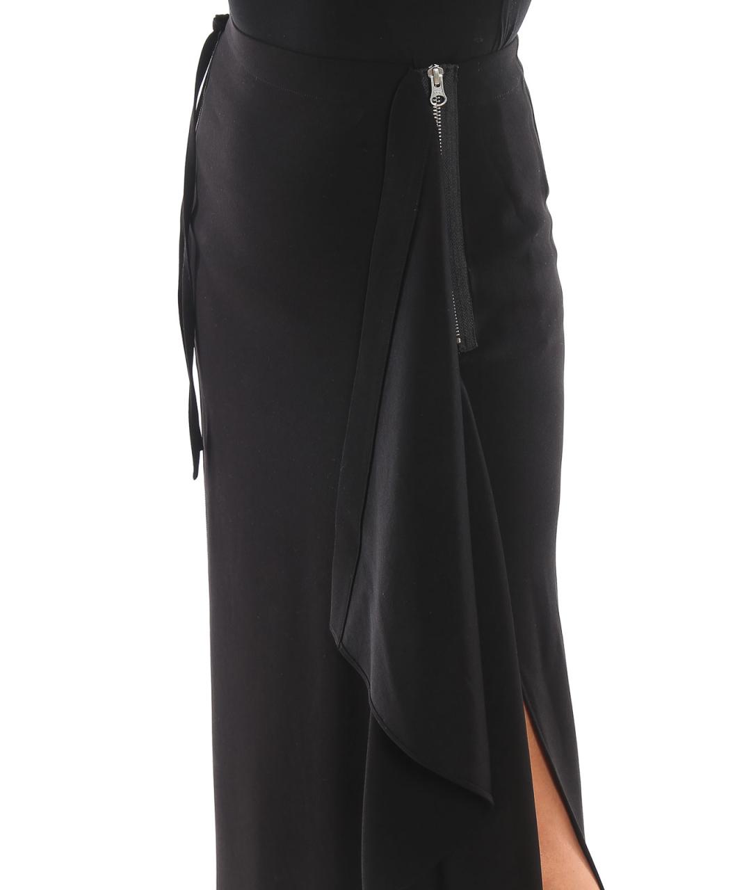 MCQ ALEXANDER MCQUEEN Черная полиэстеровая юбка макси, фото 6
