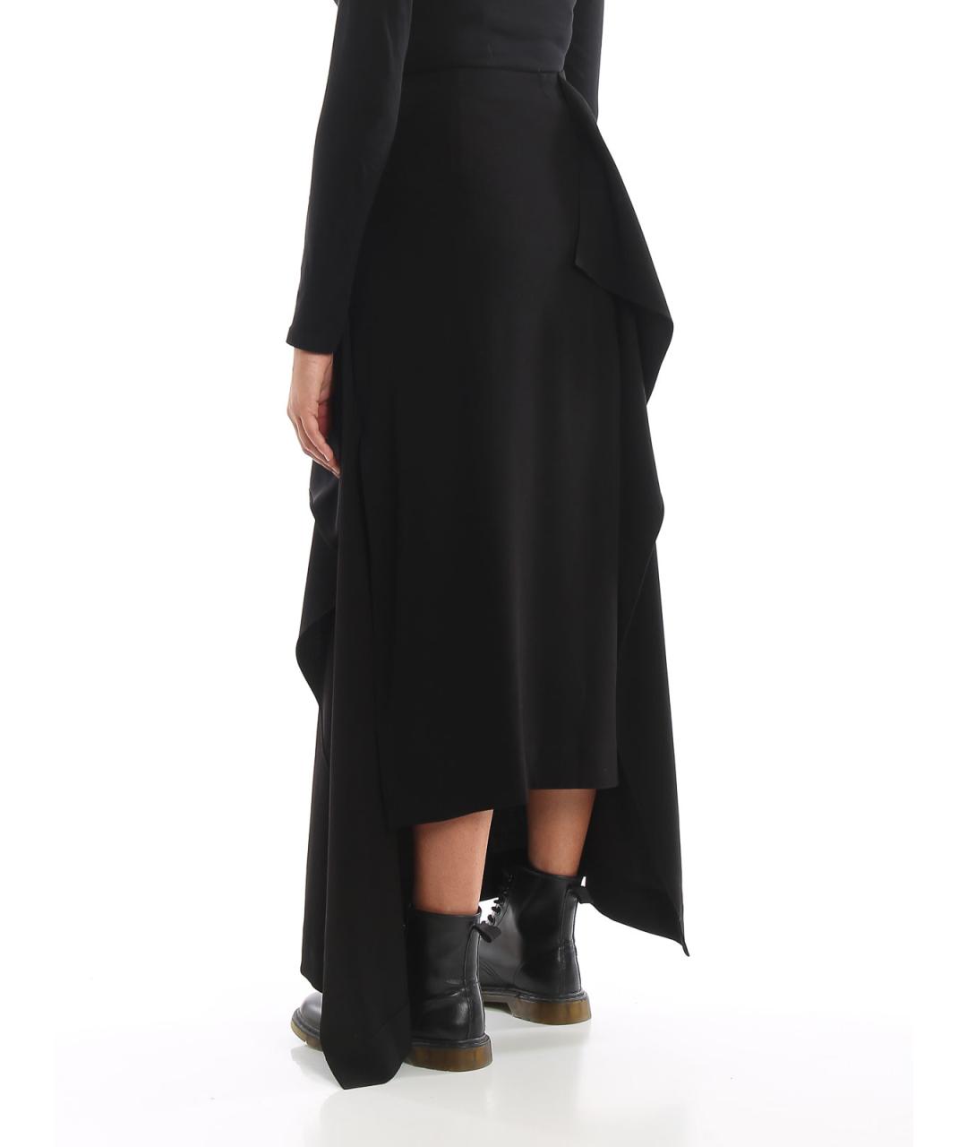 MCQ ALEXANDER MCQUEEN Черная полиэстеровая юбка макси, фото 4