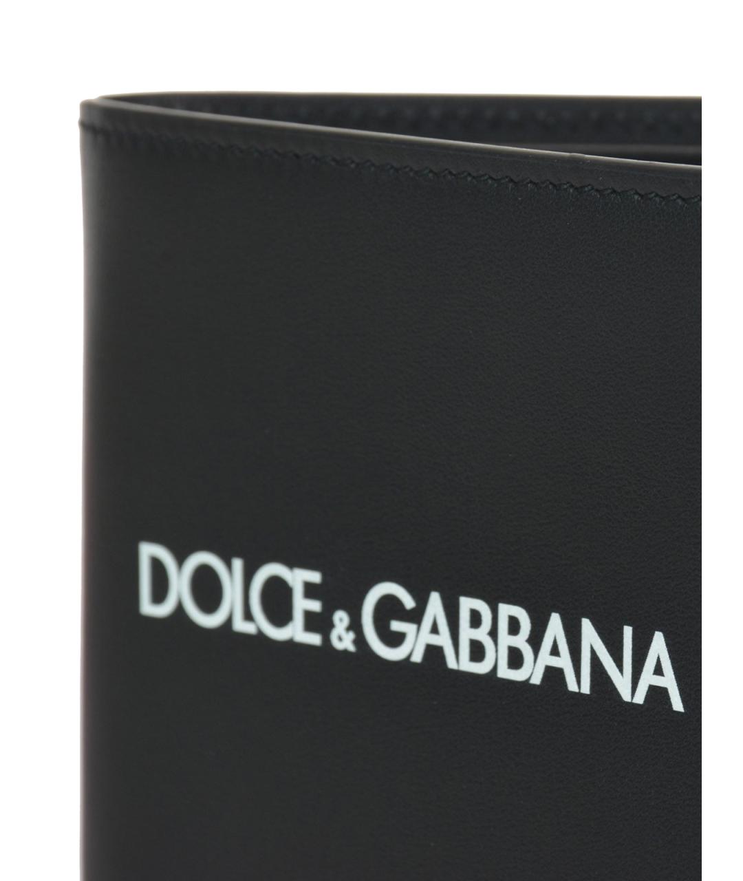 DOLCE&GABBANA Черный кожаный кошелек, фото 4