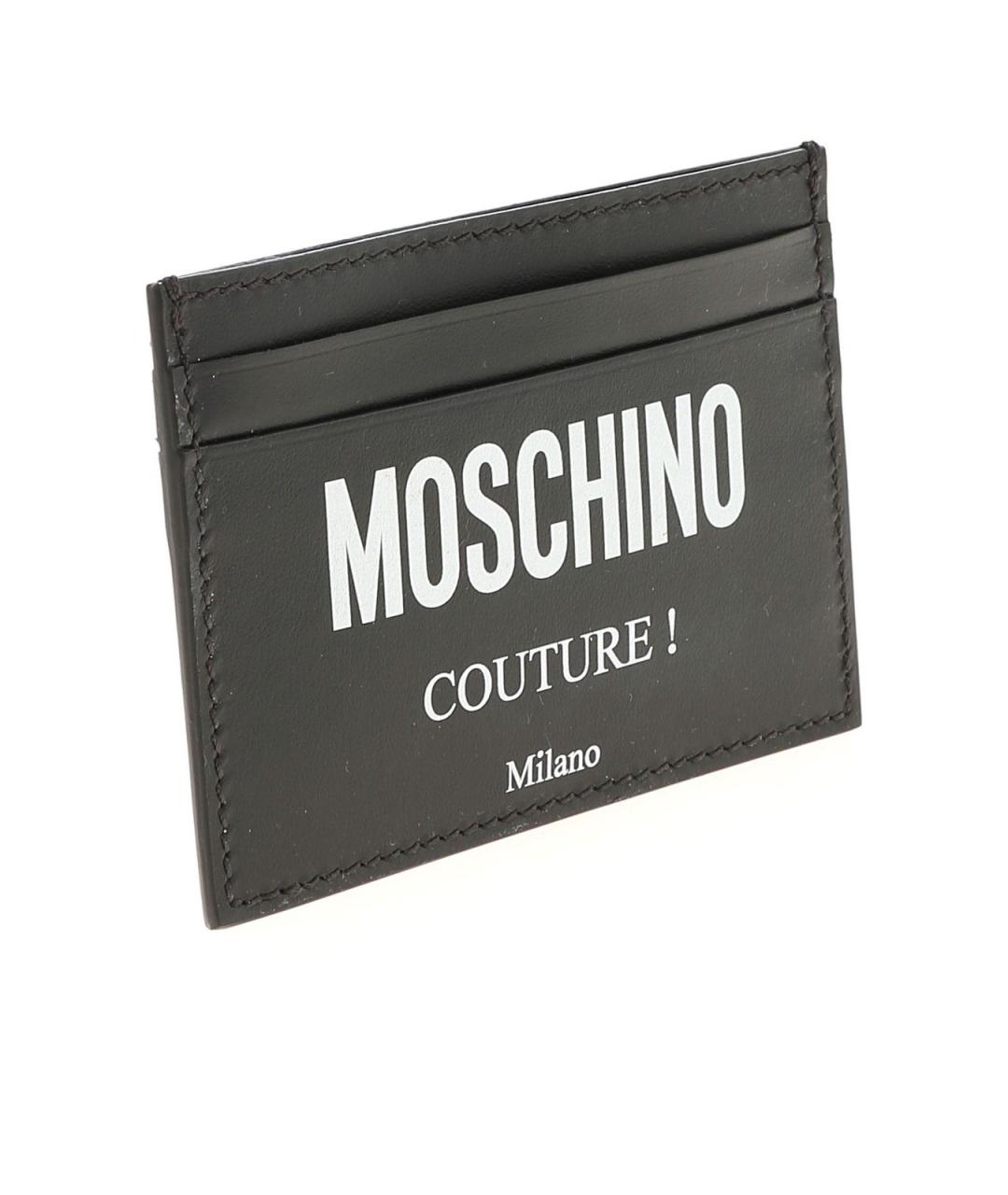 MOSCHINO Черный кожаный кардхолдер, фото 2