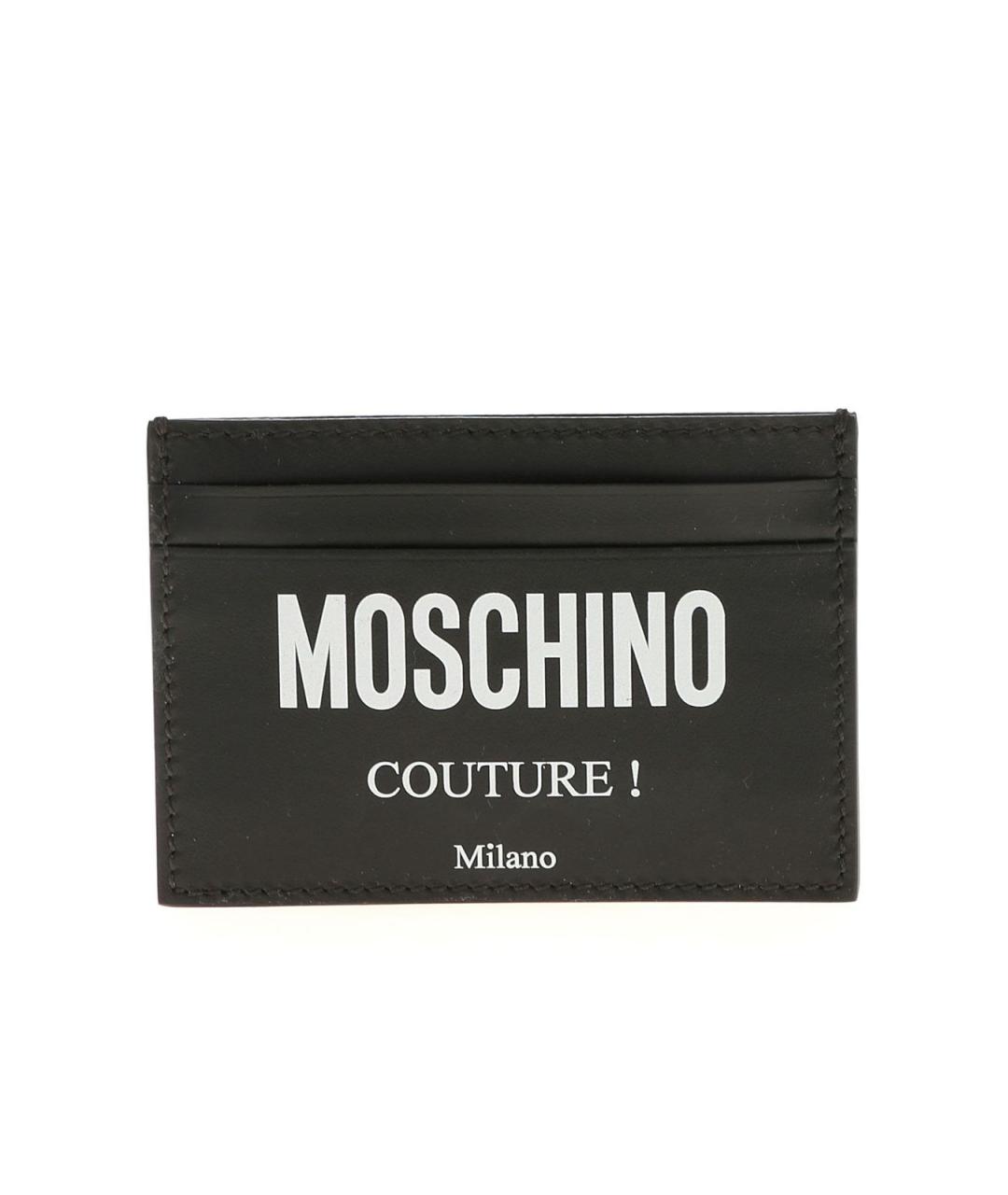 MOSCHINO Черный кожаный кардхолдер, фото 1