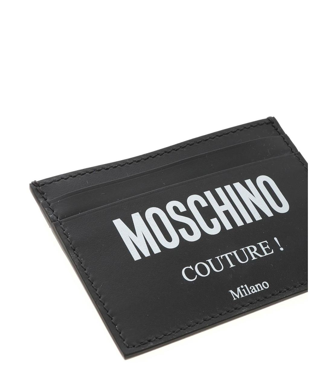 MOSCHINO Черный кожаный кардхолдер, фото 4