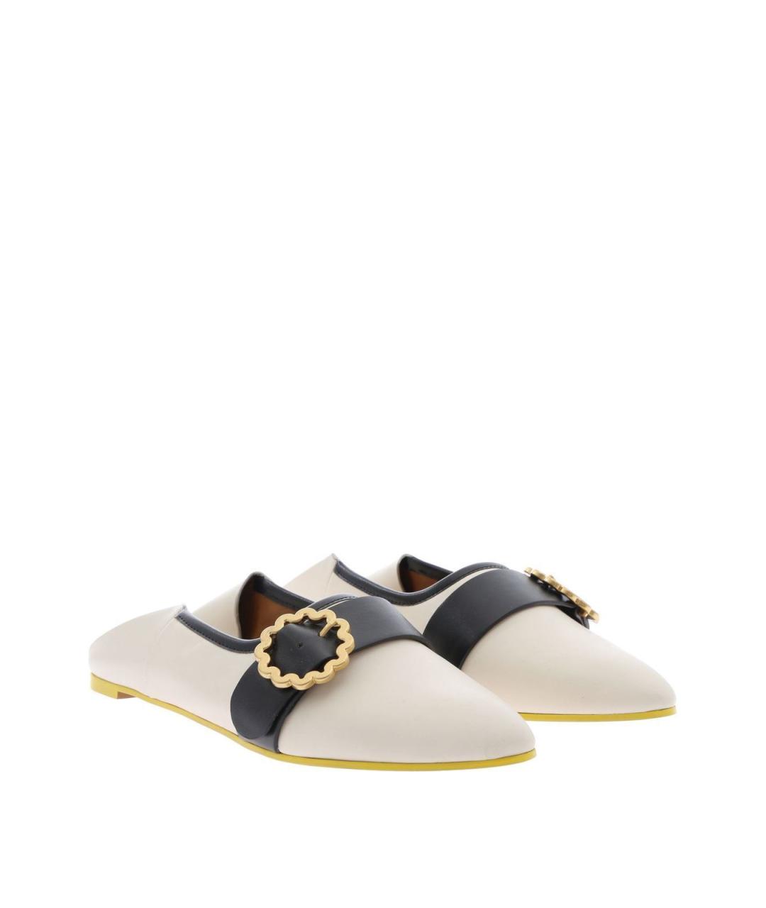 SEE BY CHLOE Белые кожаные балетки, фото 2