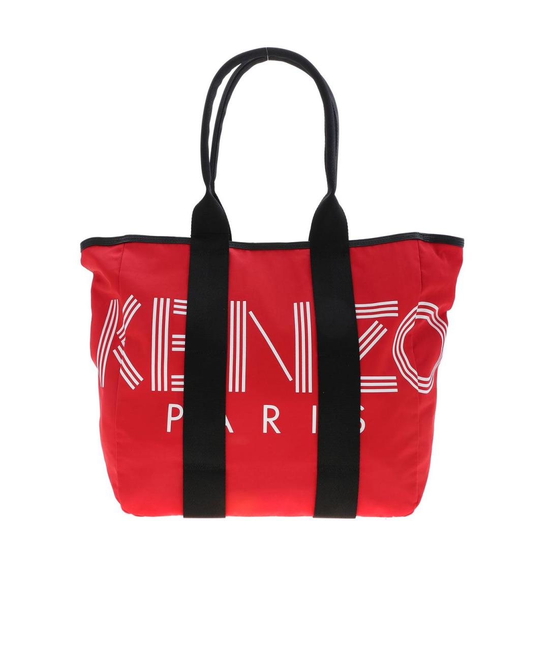 KENZO Красная синтетическая сумка тоут, фото 1