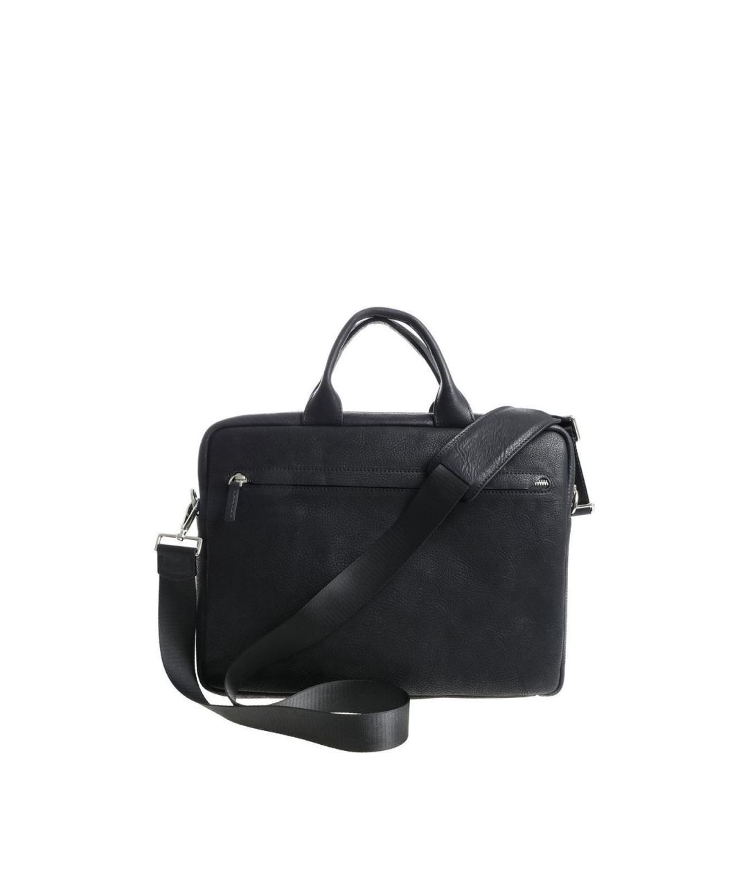 KARL LAGERFELD Черный кожаный портфель, фото 3