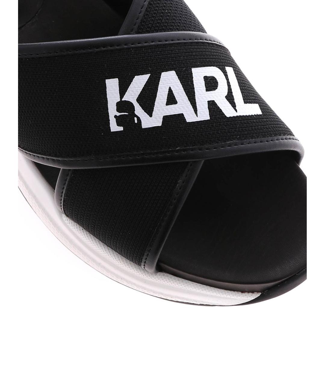 KARL LAGERFELD Черные кожаные сандалии, фото 5
