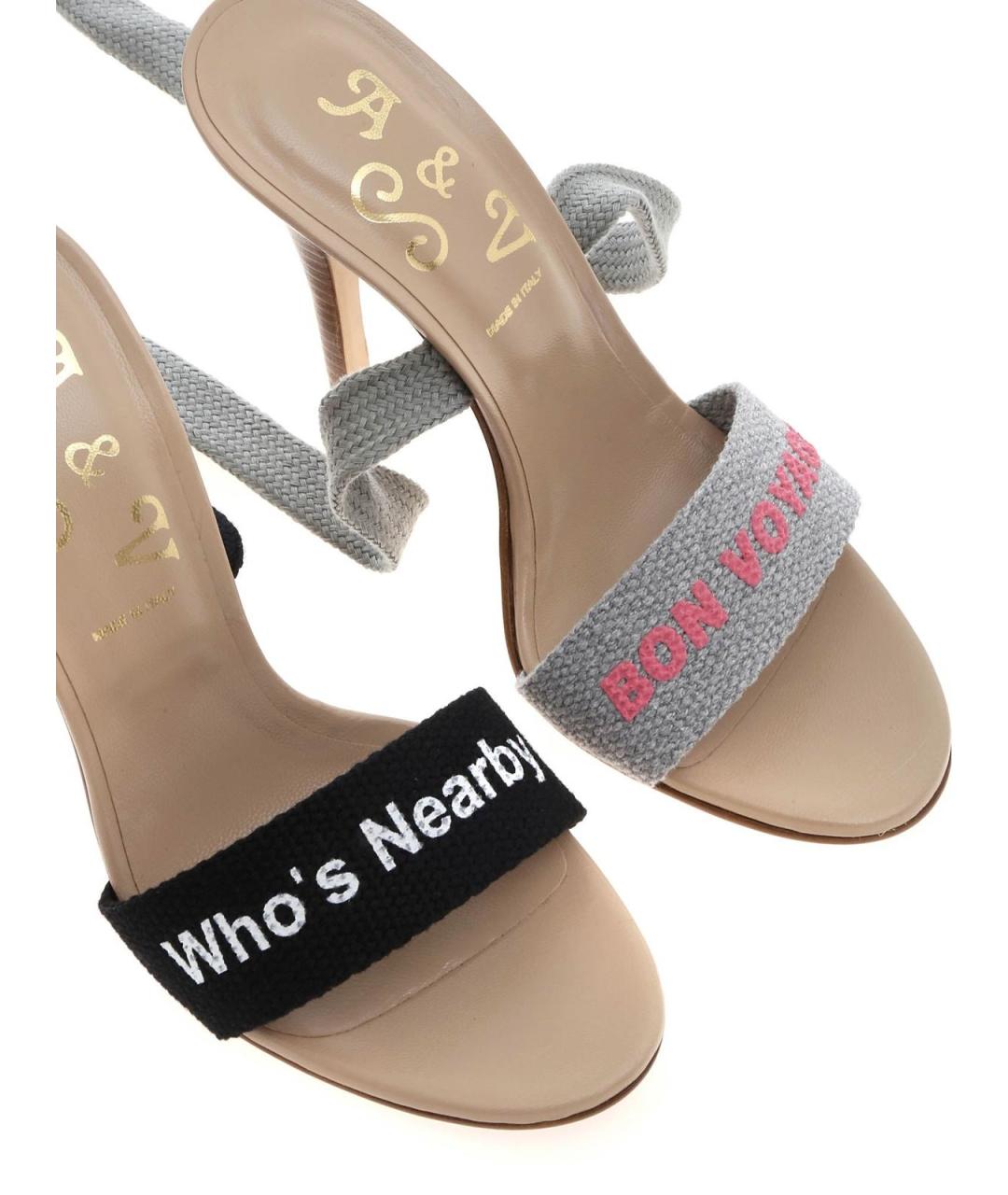 VIVIENNE WESTWOOD Черные текстильные сандалии, фото 5