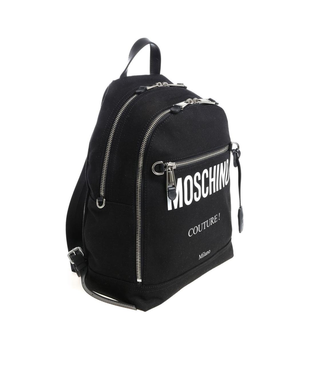 MOSCHINO Черный хлопковый рюкзак, фото 2