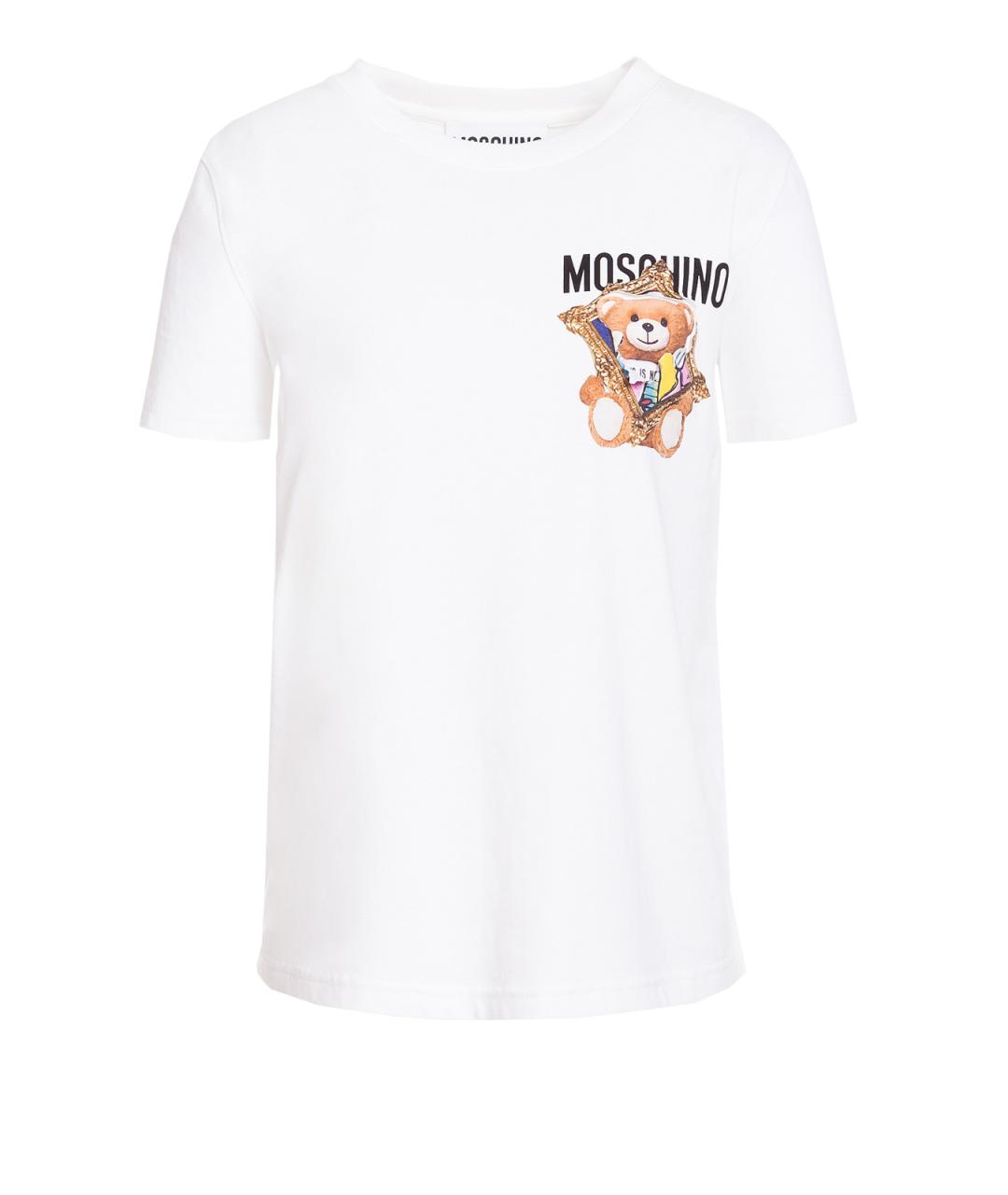 MOSCHINO Белая хлопковая футболка, фото 1