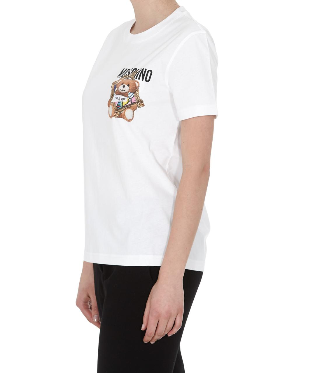 MOSCHINO Белая хлопковая футболка, фото 2