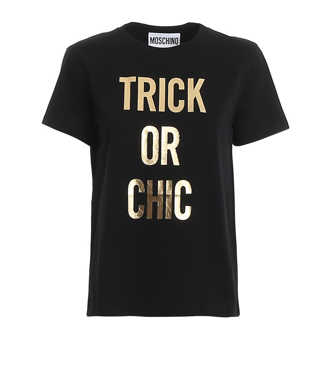 MOSCHINO Черная хлопковая футболка, фото 1