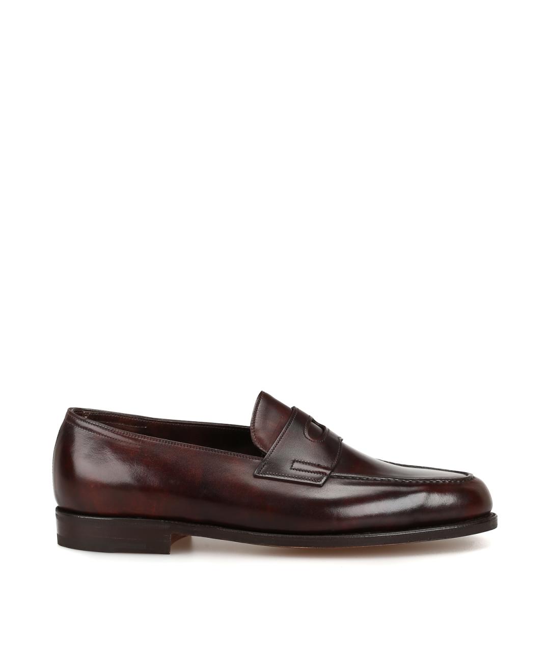 JOHN LOBB Коричневые кожаные лоферы, фото 1
