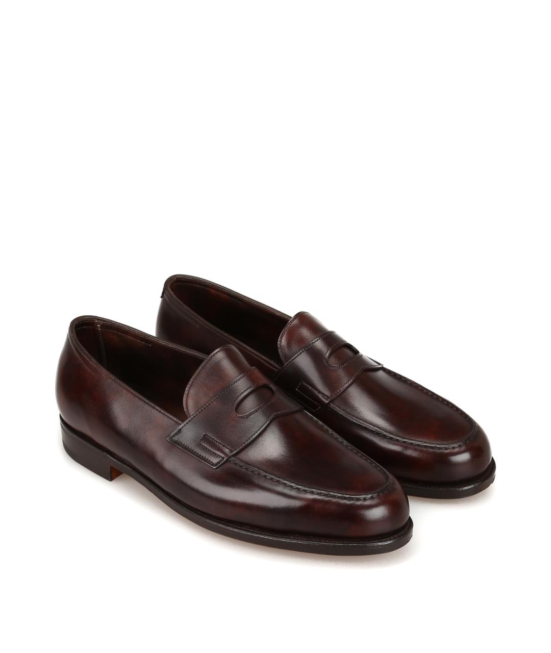 JOHN LOBB Коричневые кожаные лоферы, фото 2
