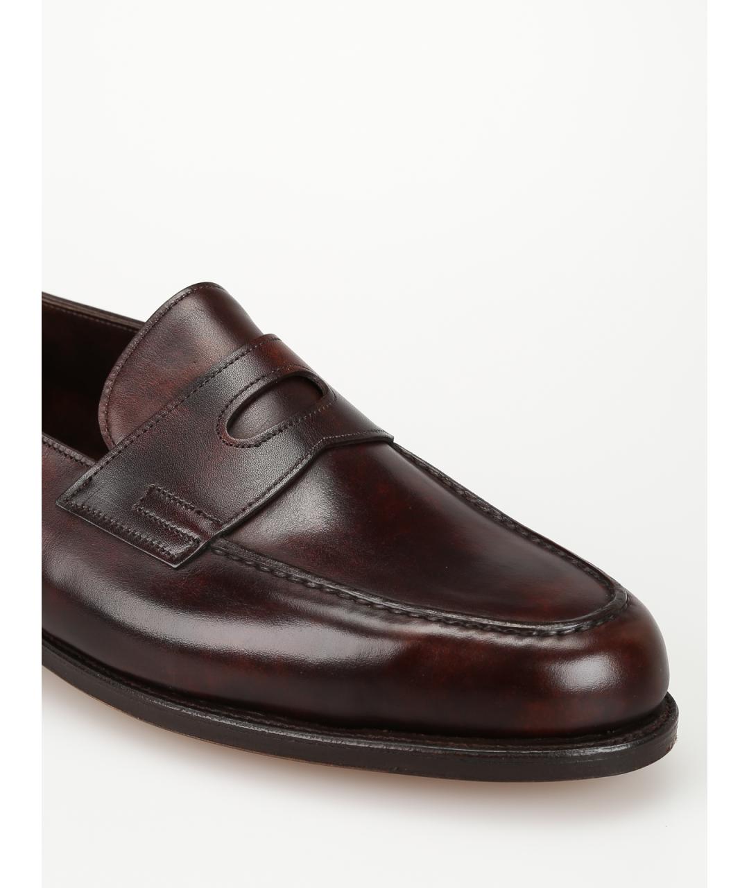 JOHN LOBB Коричневые кожаные лоферы, фото 3