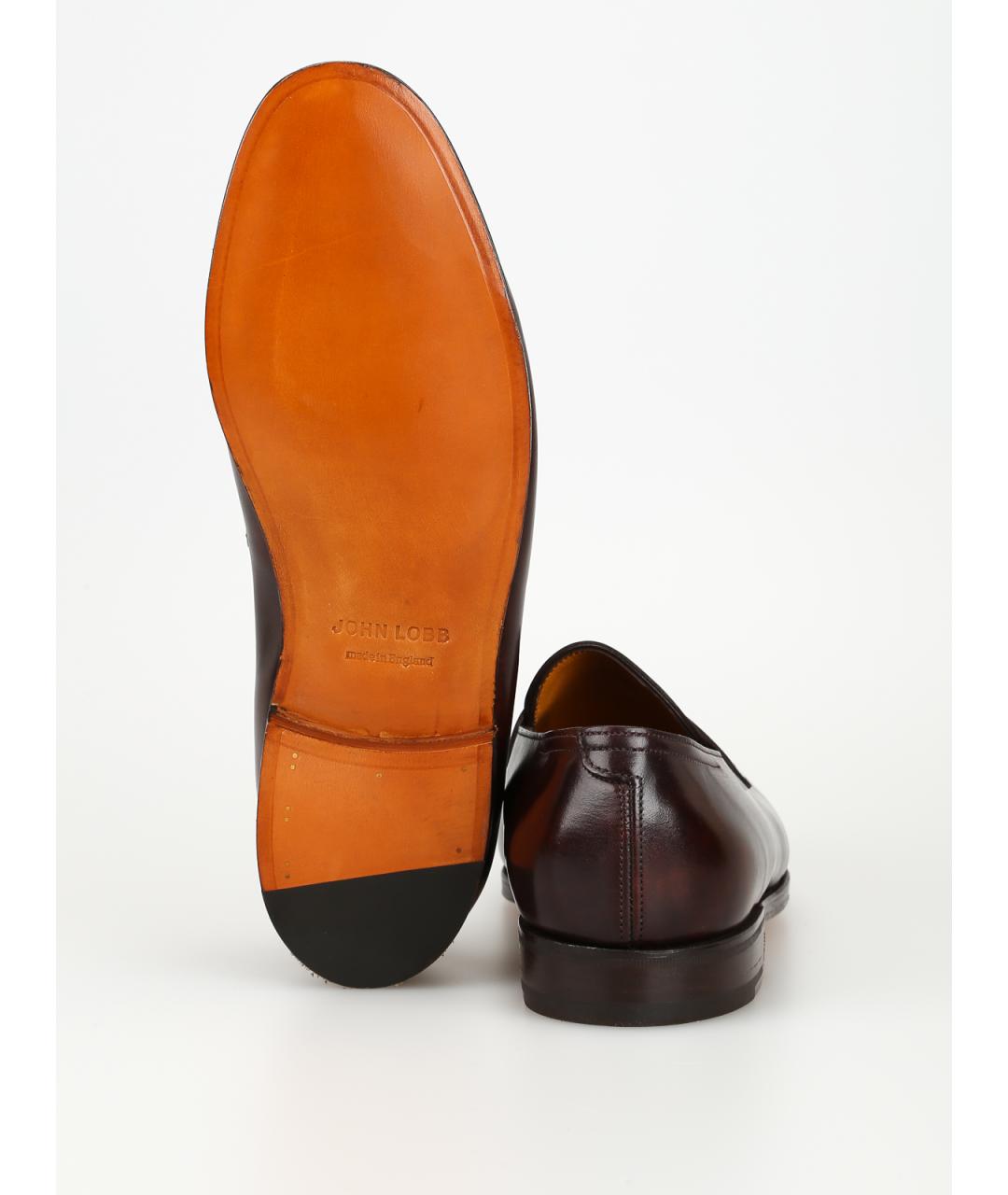 JOHN LOBB Коричневые кожаные лоферы, фото 5
