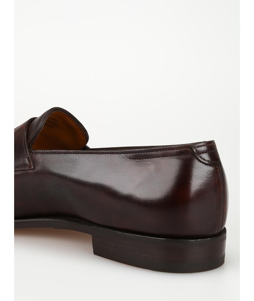 JOHN LOBB Коричневые кожаные лоферы, фото 4