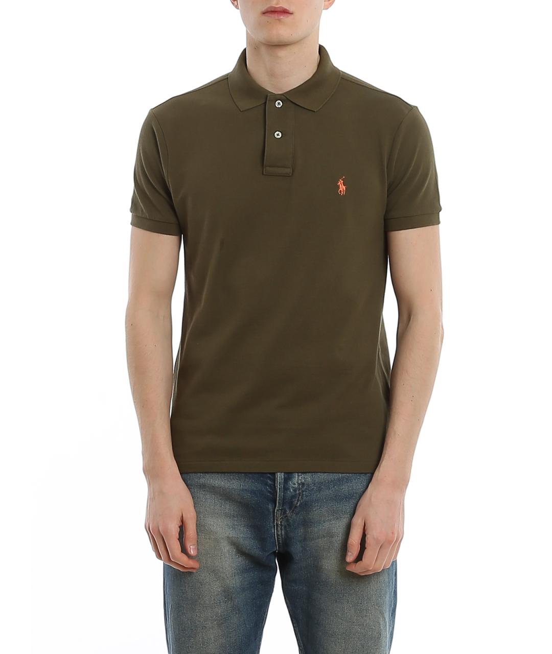 POLO RALPH LAUREN Зеленое хлопковое поло с коротким рукавом, фото 3