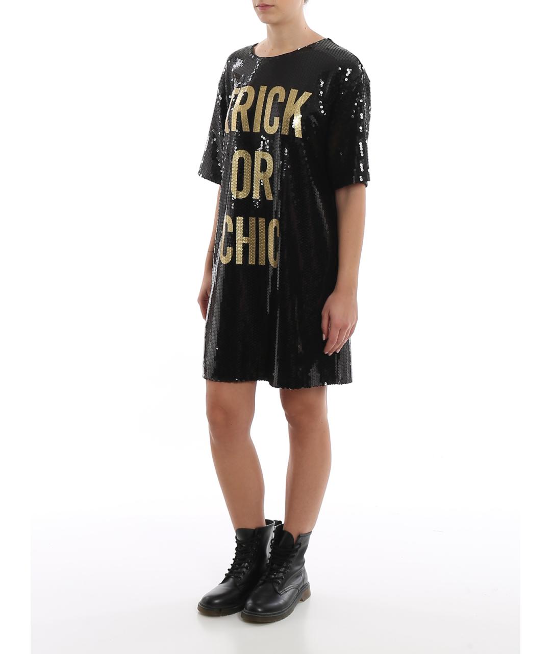 MOSCHINO Черное полиэстеровое повседневное платье, фото 2