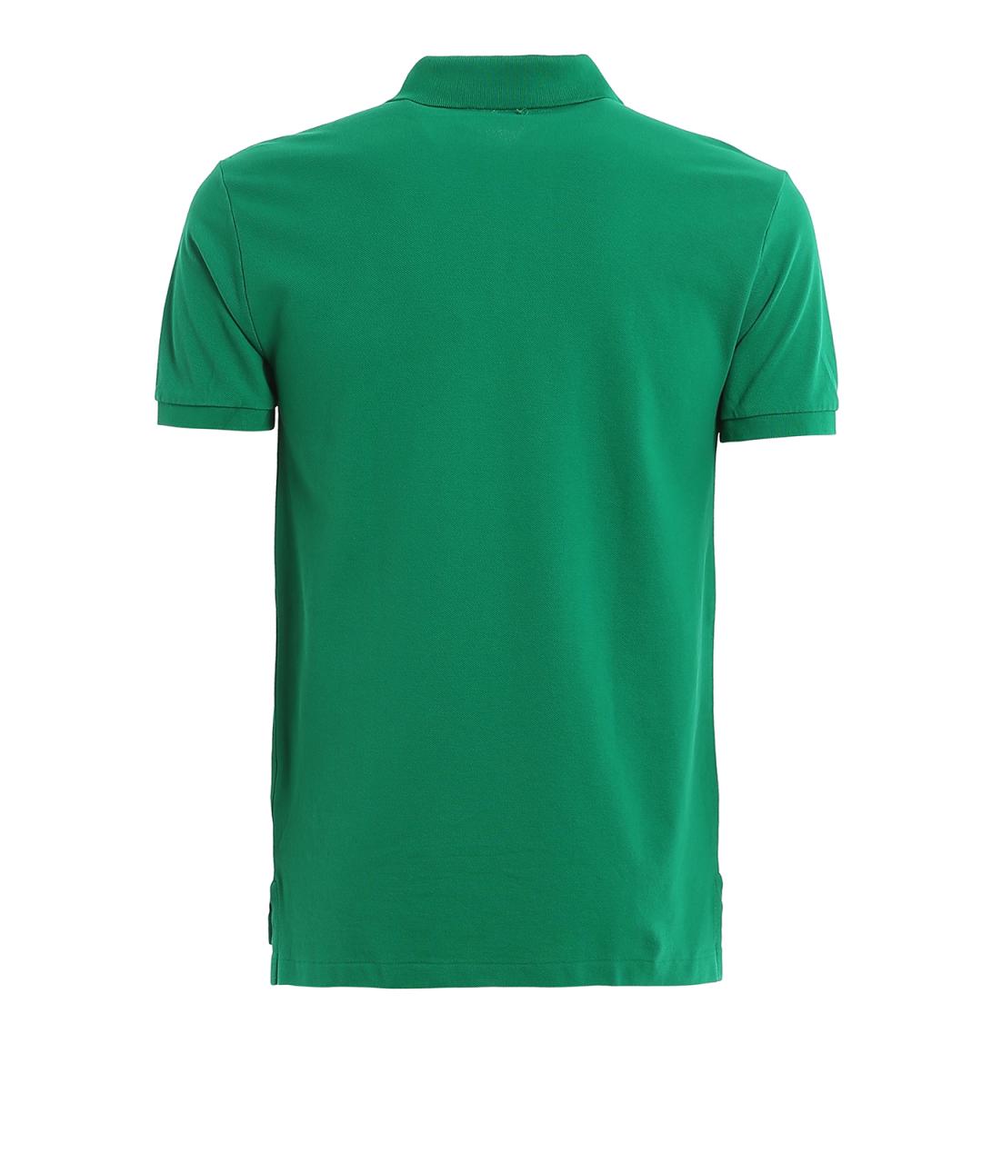 POLO RALPH LAUREN Зеленое хлопковое поло с коротким рукавом, фото 2