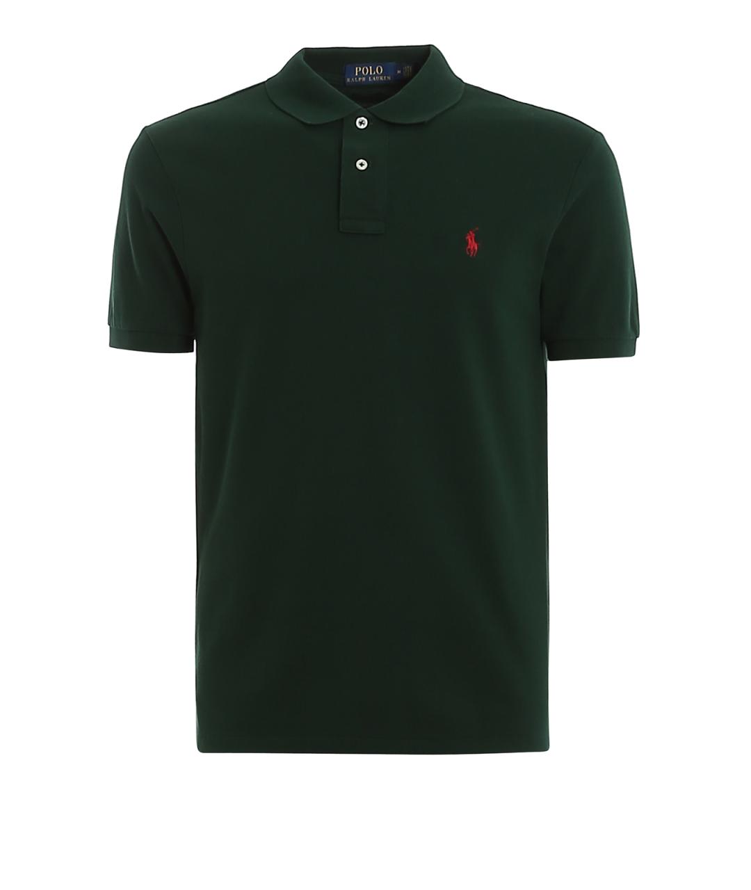 POLO RALPH LAUREN Зеленое хлопковое поло с коротким рукавом, фото 1