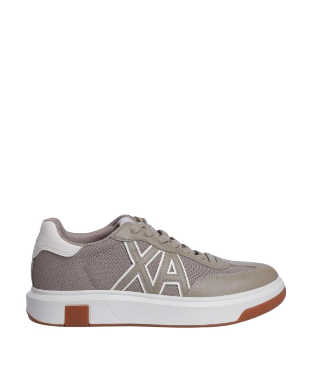 ARMANI EXCHANGE Бежевые низкие кроссовки / кеды из искусственной кожи, фото 1