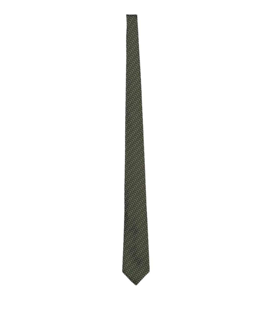 EMPORIO ARMANI Зеленый шелковый галстук, фото 1
