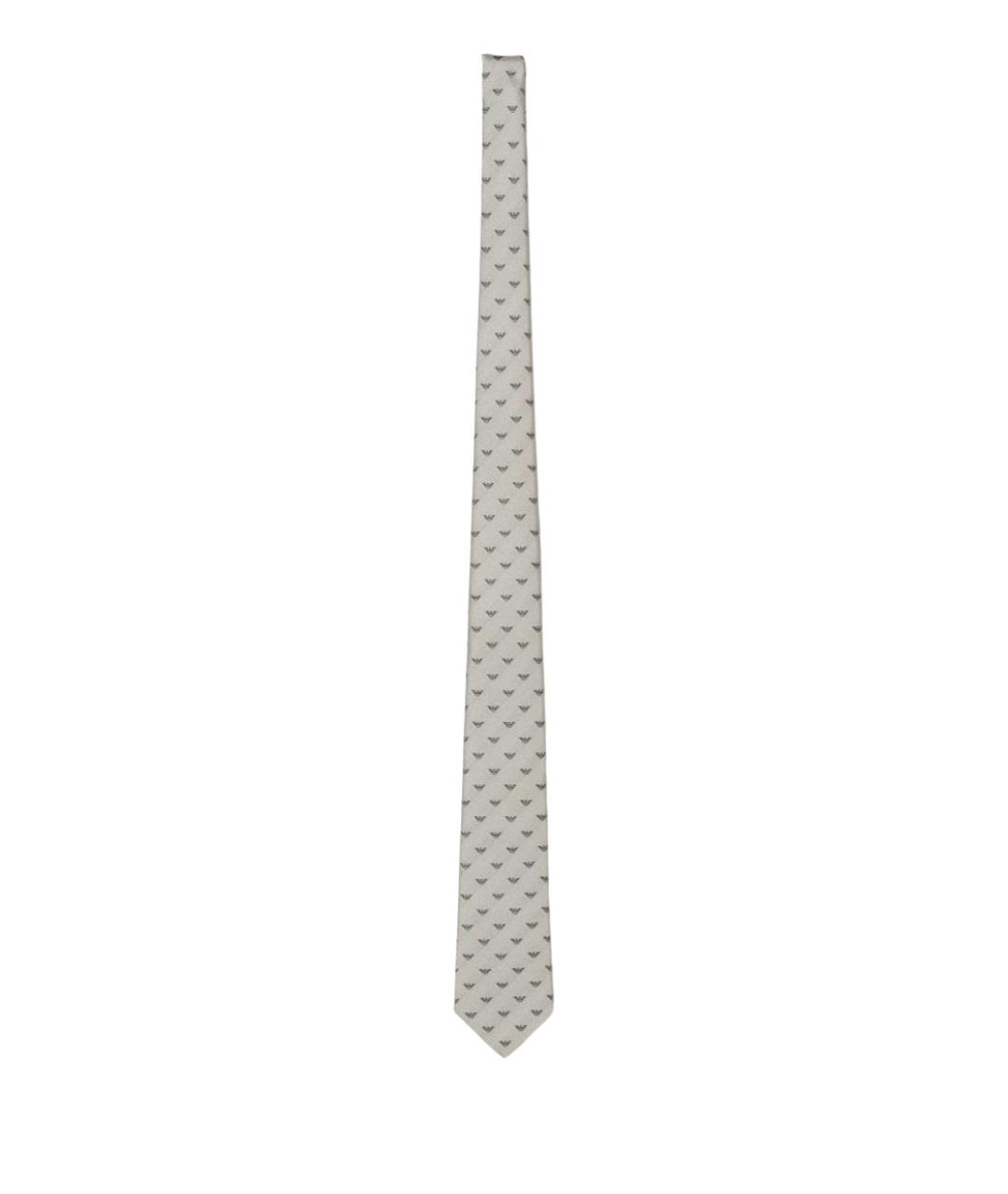 EMPORIO ARMANI Серый шелковый галстук, фото 1