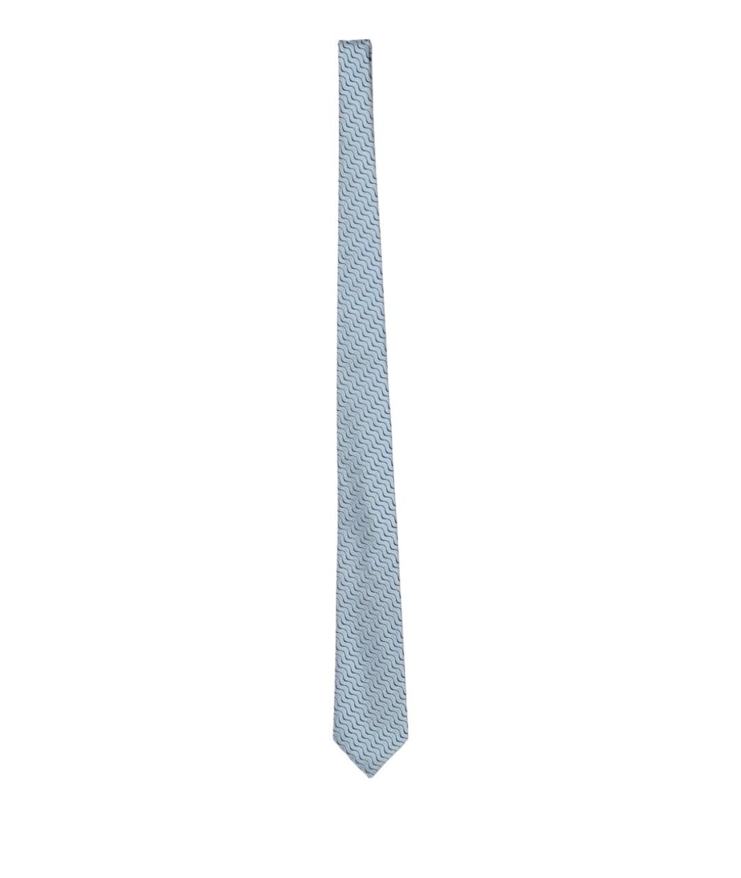 EMPORIO ARMANI Голубой шелковый галстук, фото 1