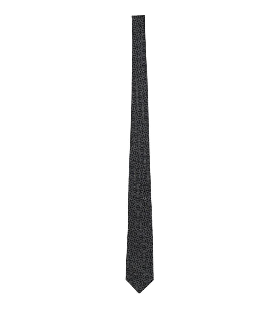 EMPORIO ARMANI Темно-синий шелковый галстук, фото 1