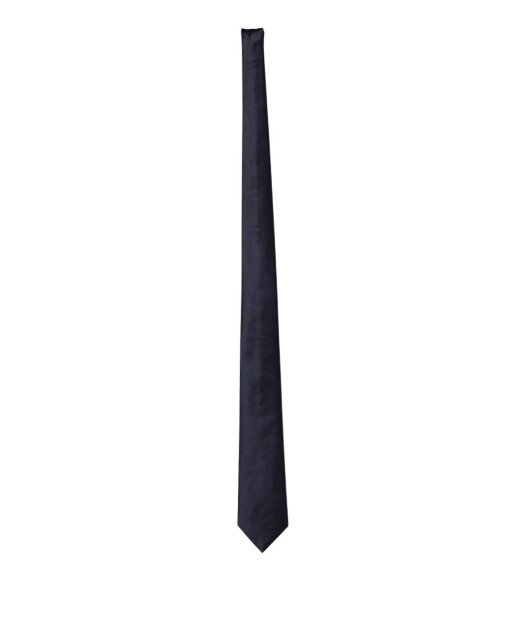 EMPORIO ARMANI Темно-синий шелковый галстук, фото 1