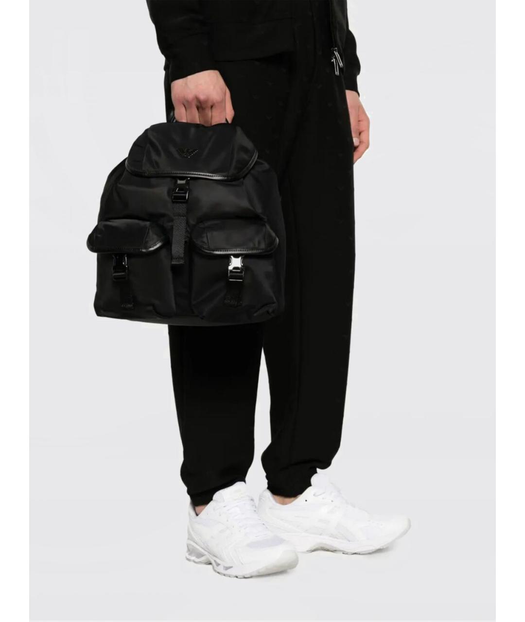 EMPORIO ARMANI Черный тканевый рюкзак, фото 2