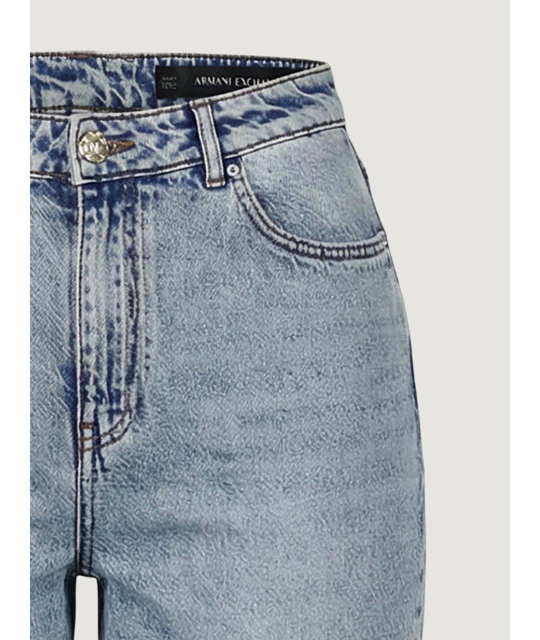 ARMANI EXCHANGE Голубые хлопко-лиоцелловые прямые джинсы, фото 4