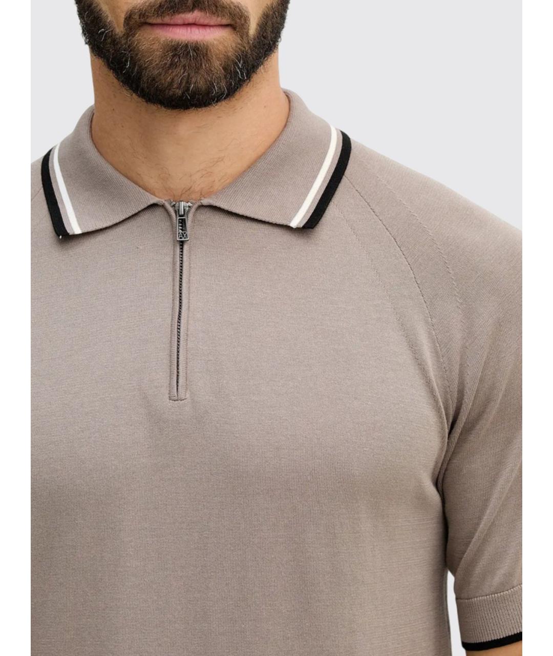 ARMANI EXCHANGE Серое хлопковое поло с коротким рукавом, фото 4