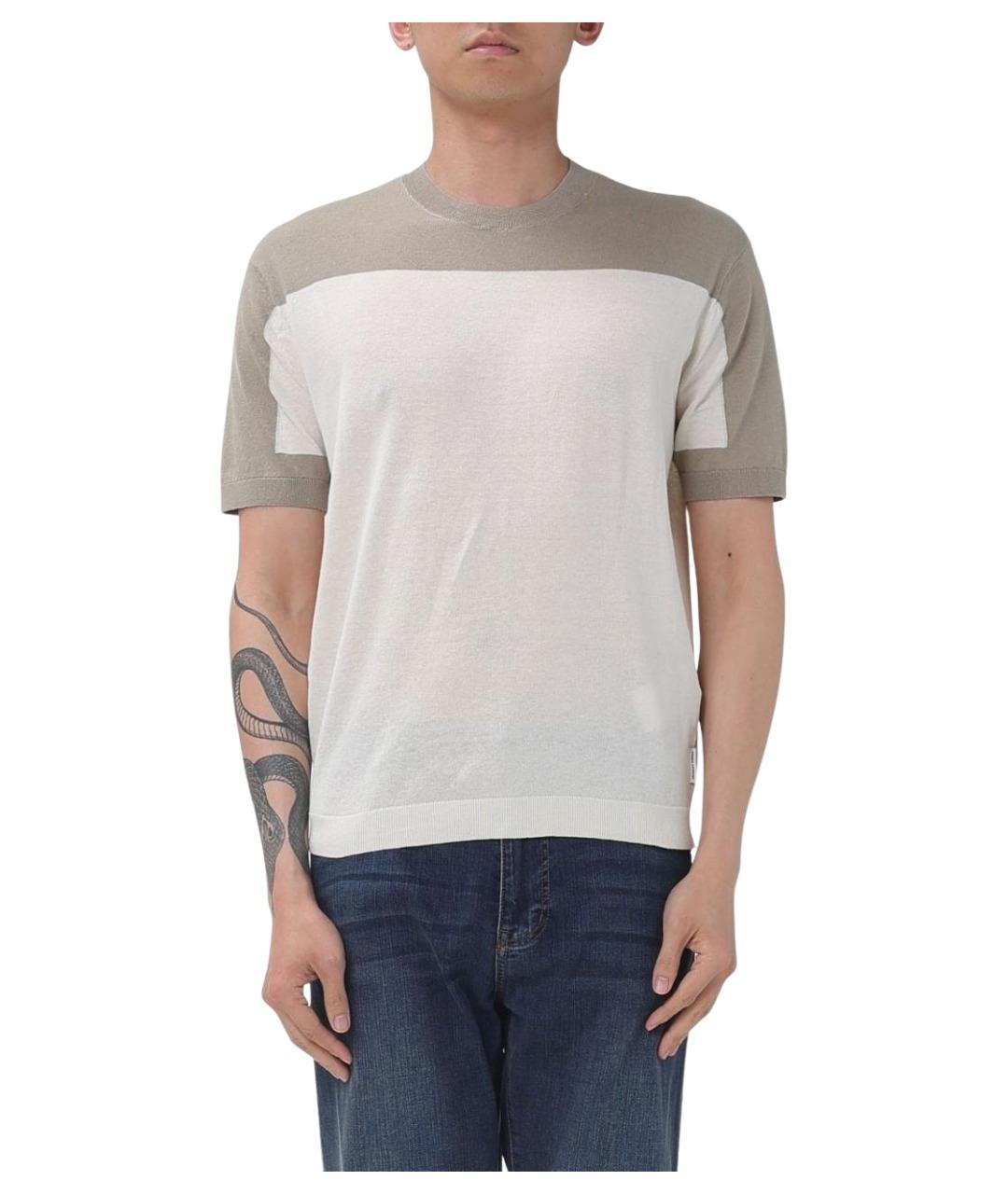 ARMANI EXCHANGE Мульти хлопко-льняная футболка, фото 1