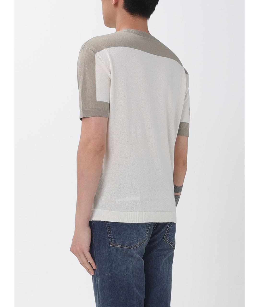 ARMANI EXCHANGE Мульти хлопко-льняная футболка, фото 2