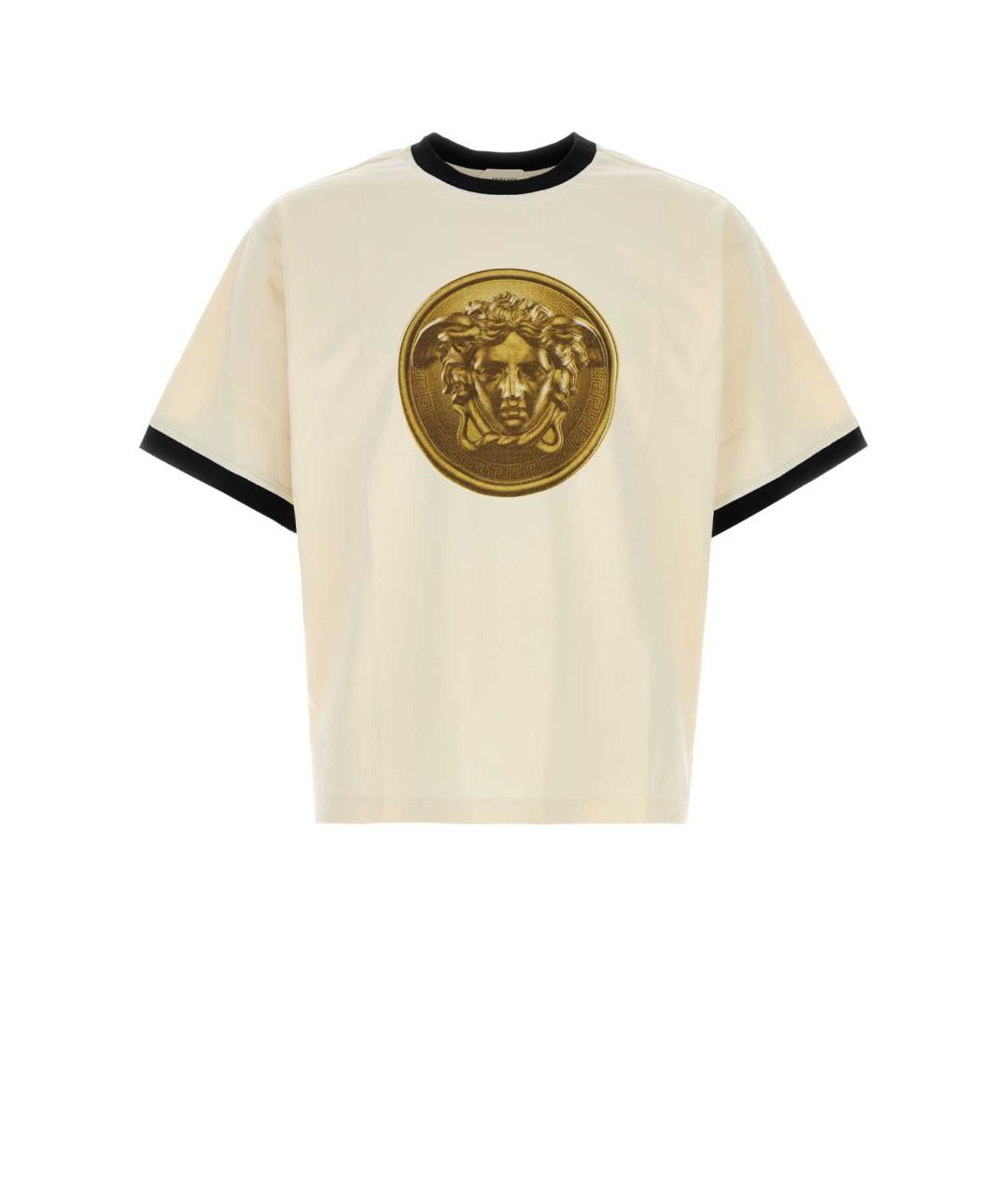 VERSACE Бежевая хлопковая футболка, фото 1